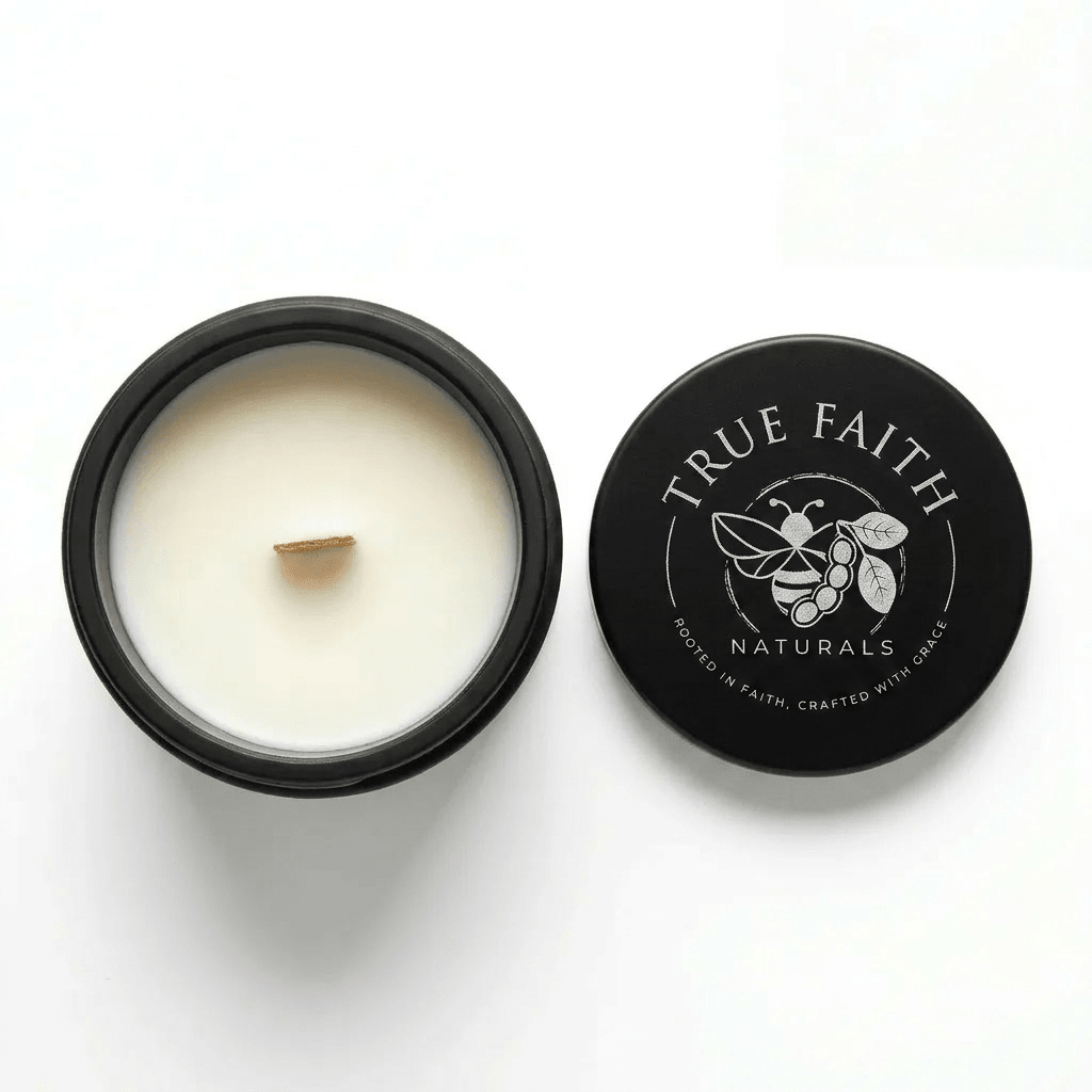 Living Waters Biblical Inspired Candle - 10.5 oz Matte Black Jar - True Faith Naturals