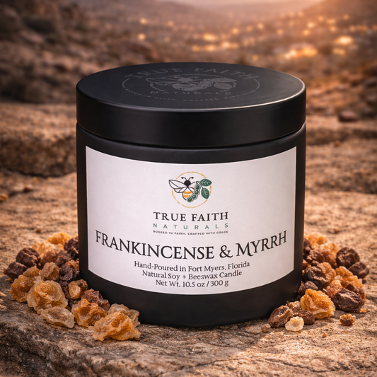Frankincense & Myrrh Biblical Inspired Candle - 10.5 oz Matte Black Jar