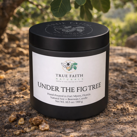 Under the Fig Tree Biblical Inspired Candle - 10.5 oz Matte Black Jar