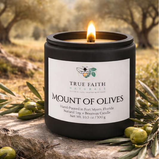 Mount of Olives Biblical Inspired Candle - 10.5 oz Matte Black Jar