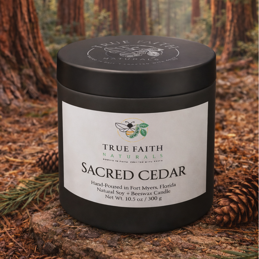 Sacred Cedar Biblical Inspired Candle - 10.5 oz Matte Black Jar