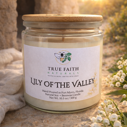 Lily of the Valley Easter Candle - 10.5 oz Clear Jar
