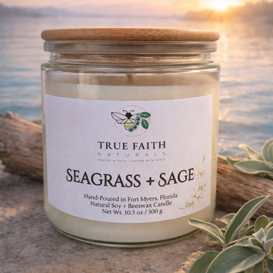 Seagrass & Sage Easter Candle - 10.5 oz Clear Jar