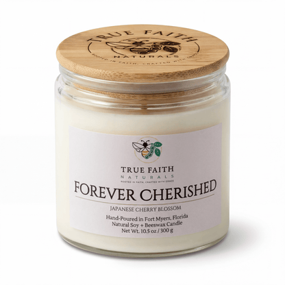 Forever Cherished Mother's Day Candle - 10.5 oz Clear Jar - True Faith Naturals