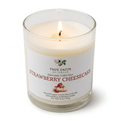 Strawberry Cheesecake Candle - Summer Collection | 9 oz Clear Jar - True Faith Naturals