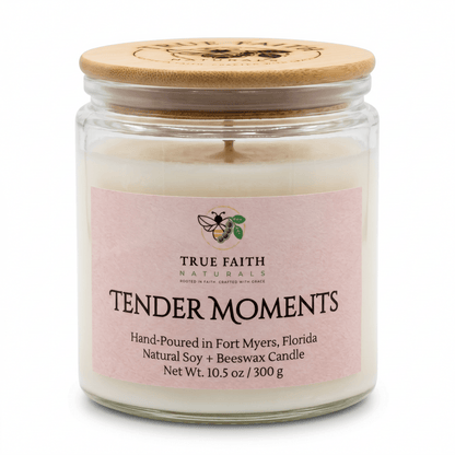 Tender Moments Valentine's Day Candle - 10.5 oz Clear Jar - True Faith Naturals