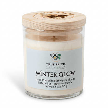 Winter Glow Christmas Candle – 8.5 oz Clear Jar - True Faith Naturals